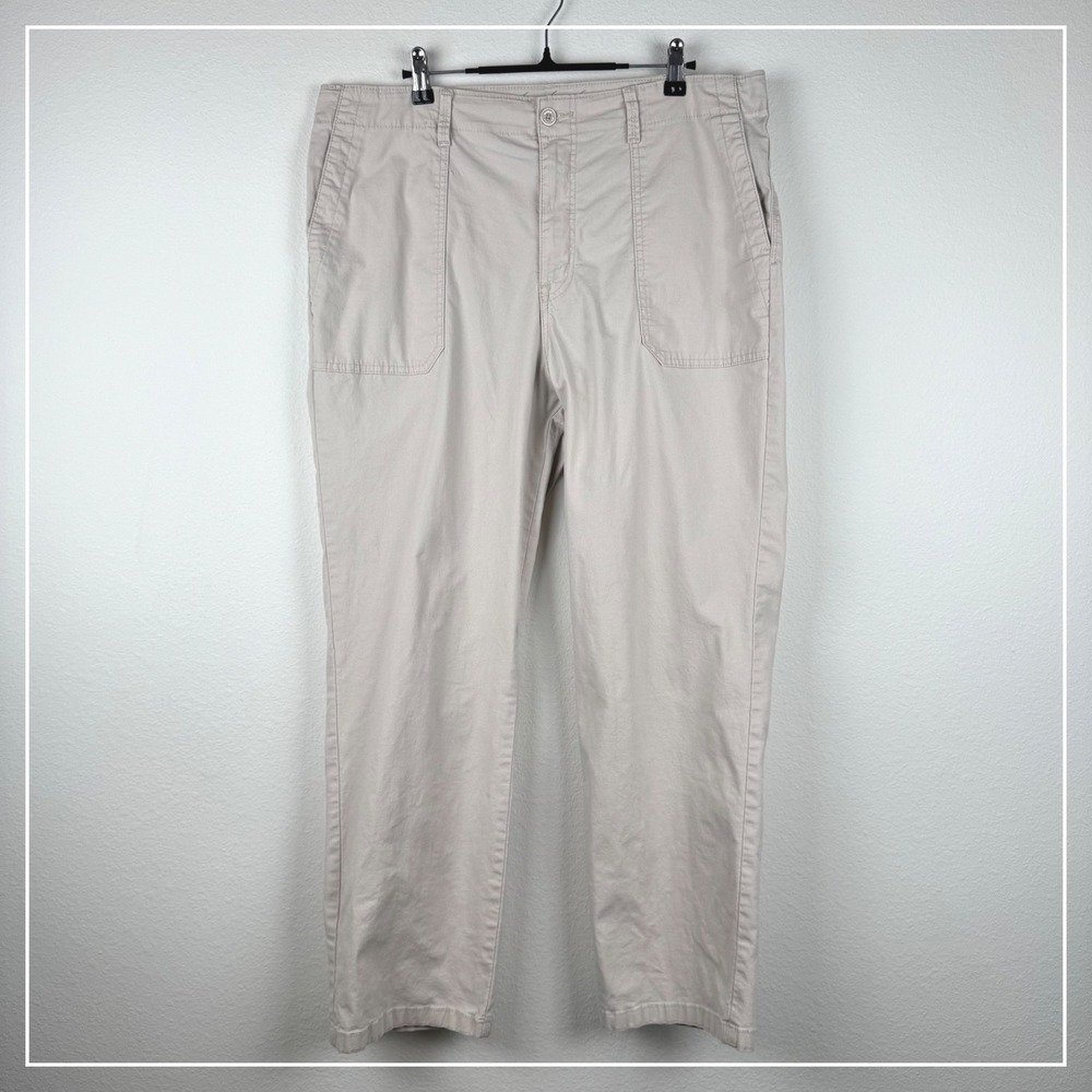 Gloria Vanderbilt Slimming Pants Women 14 Khaki Good Straight Leg Casual Utility